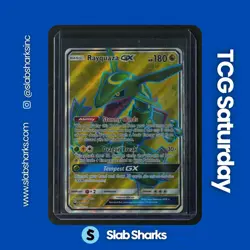 2018 POKEMON SUN & MOON CELESTIAL STORM #160/168 RAYQUAZA GX FULL ART ULTRA RARE - Image 1