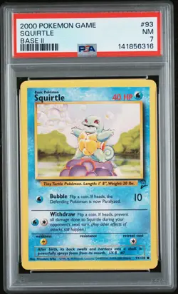 2000 POKEMON BASE SET 2 #93 SQUIRTLE PSA 7 - Image 1