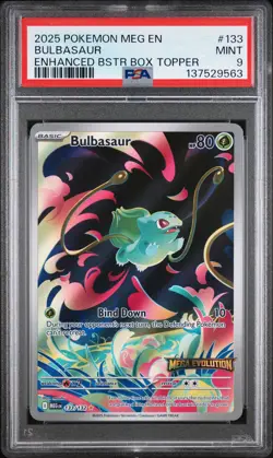 2025 POKEMON MEG EN-MEGA EVOLUTION ENHANCED BOOSTER BOX TOPPER BULBASAUR PSA 9 - Image 1