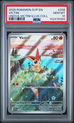 2025 POKEMON SVP PROMO UNOVA VICTINI ILLUSTRATION COLLECTION #208 VICTINI PSA 10 - Image 1