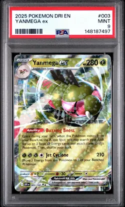 2025 POKEMON DRI EN-DESTINED RIVALS #003 YANMEGA EX PSA 9 - Image 1