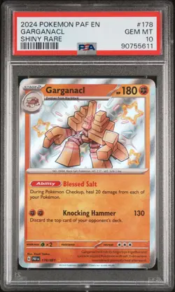 2024 POKEMON PAF EN-PALDEAN FATES SHINY RARE #178 GARGANACL PSA 10 - Image 1