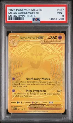 2025 POKEMON MEG EN-MEGA EVOLUTION MEGA HYPER RARE #187 MEGA GARDEVOIR EX PSA 9 - Image 1