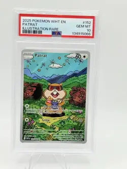 2025 POKEMON WHITE FLARE EN PATRAT ILLUSTRATION RARE 152/086 MINT PSA 10 - Image 1