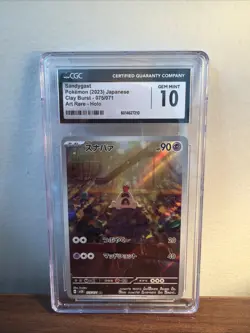 CGC 10 GEM MINT Japanese Pokemon 2023 Sandygast 075/071 Clay Burst Sv2D - Image 1