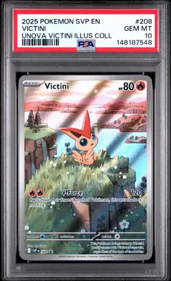 2025 POKEMON SVP PROMO UNOVA VICTINI ILLUSTRATION COLLECTION #208 VICTINI PSA 10 - Image 1