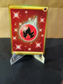 Pokemon SWSH08 Fusion Strike Fire Energy 284/264 Gold Secret Rare NM - Image 1