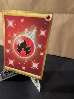 Pokemon SWSH08 Fusion Strike Fire Energy 284/264 Gold Secret Rare NM - Image 2