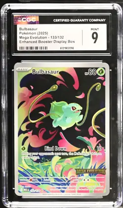 Bulbasaur 133/132 Stamped CGC 9 Mint, Mega Evolution Pokemon, Enhanced - Image 1