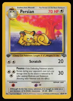 PERSIAN 42/64 UNCOMMON JUNGLE POKEMON 1ST EDITION NM/M - Image 1