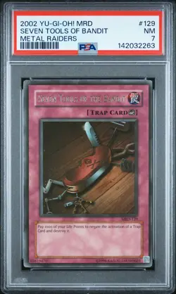 2002 YU-GI-OH! MRD-METAL RAIDERS #129 SEVEN TOOLS OF THE BANDIT PSA 7 - Image 1
