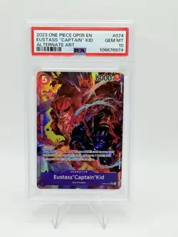 Eustass Captain Kid PSA 10 GEM MT Alt Art One Piece Card Game English OP05-074 - Image 1