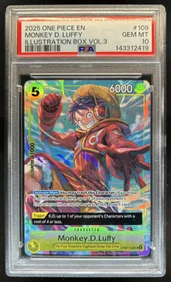 2025 One Piece Monkey.D.Luffy Illustration Box Volume 3 #OP07-109 PSA 10 - Image 1