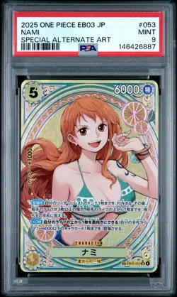 2025 ONE PIECE JPN EB03-ONE PIECE HEROINES EDITION SPECIAL ALT ART NAMI PSA 9 - Image 1