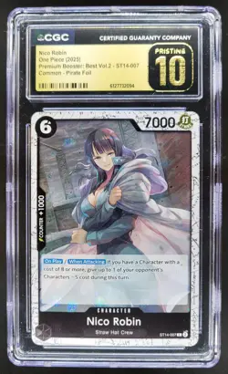 2025 ONE PIECE NICO ROBIN PIRATE FOIL ST14-007 CGC 10 PRISTINE TL3 - Image 1