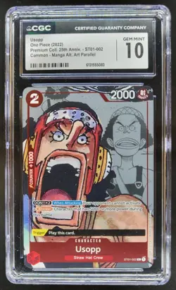 2022 ONE PIECE USOPP MANGA ALT ART ST01-002 25TH ANNIV CGC 10 A PT - Image 1
