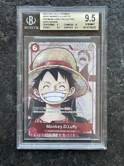 One Piece Monkey D Luffy P-001 25th Anniversary Promo BGS 9.5 English - Image 1