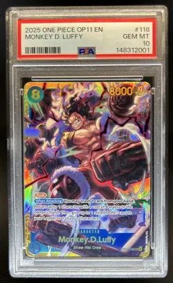 2025 One Piece Monkey.D.Luffy Secret Rare Alternative Art #OP11-118 PSA 10 - Image 1