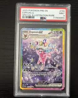 Pokemon Prismatic Evolutions Espeon EX SIR #155/131 PSA 9 Mint - Image 1