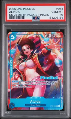 2025 ONE PIECE CHAMPIONSHIP 25-26 TOP PLAYER PACK 2 FINALIST #043 ALVIDA PSA 10 - Image 1