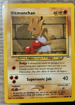 Hitmonchan 69/105 Neo Destiny 2000 Pokemon TCG Single Card - Image 1