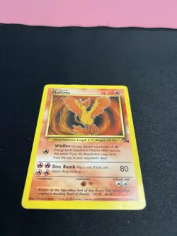 Moltres 27/62 Pokemon Fossil Regular Rare Vintage Trading Card - COOKED! - Image 4