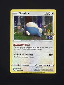 Snorlax Cosmos HOLO Rare 055/078 Pokemon Card 2022 Pokemon GO LP - Image 1