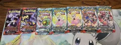 Pokemon TCG Cards Booster Pack Lot (7) Packs Journey Together & Destined Rivals - Image 1