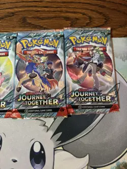 Pokemon TCG Cards Booster Pack Lot (7) Packs Journey Together & Destined Rivals - Image 2