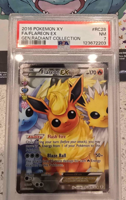 2016 POKEMON XY GENERATION RADIANT COLLECTION #RC28/RC32 FLAREON EX FA PSA 7 - Image 1