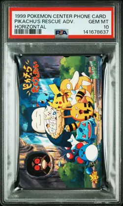 1999 POKEMON CENTER PHONE CARD HOR PIKACHU'S RESCUE ADVENTURE PSA 10 - Image 1