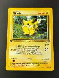 Pokemon 1999 Jungle Pikachu First Edition Card from Sept 1999 Duelist Magazine - Image 1