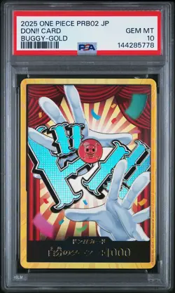 2025 ONE PIECE JAPANESE PRB02-PREMIUM BOOSTER BUGGY-GOLD DON!! CARD PSA 10 - Image 1
