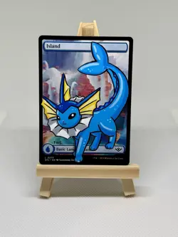 Magic The Gathering Altered Art Island - Pokemon Vaporeon - Fat Horse Studios - Image 1