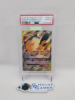 Eevee & Snorlax GX SM169 PSA 10 PROMO PROMO Tag Team Tins Pokemon *CCGHouse* - Image 1