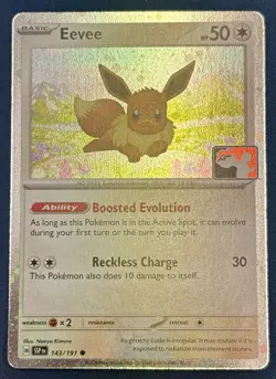 2025 Pokemon Stamped Prize Pack Series 7 Eevee #143 Near Mint Holo - Image 1