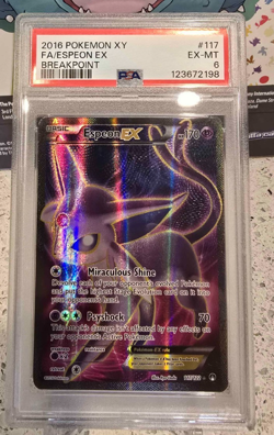 2016 POKEMON XY BREAKPOINT ESPEON EX #117 FULL ART PSA 6 EX - Image 1