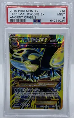 Pokemon Primal Kyogre EX 96/98 Ultra Rare Full Art XY Ancient Origins PSA 9 MINT - Image 1