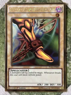 YuGiOh LEFT LEG OF THE FORBIDDEN ONE Gold Secret Rare PGL2-EN023 - Image 1