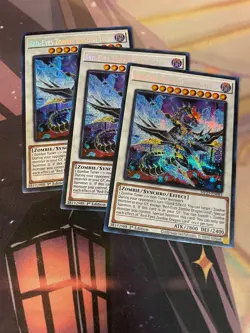 YUGIOH - RED EYES ZOMBIE DRAGON LORD X3 - SECRET RARE - NM - MP23 - 1ST ED - Image 1