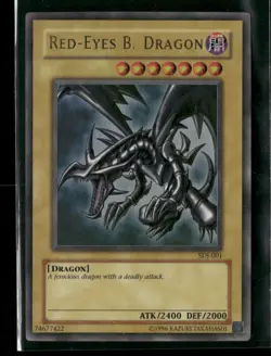 Vtg Yugioh Red-Eyes Black Dragon SDJ-001 Unlimited Edition Holo Rare Yu-Gi-Oh! - Image 1