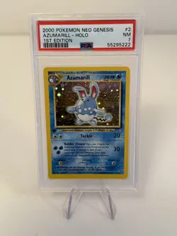 Pokemon TCG Card Azumarill 2/111 Neo Genesis 1st Edition Holo Rare - PSA 7 - Image 1