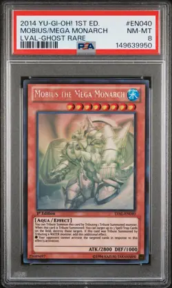 2014 YU-GI-OH! LVAL-LEGACY OF THE VALIANT #EN040 MOBIUS THE MEGA MONARCH PSA 8 - Image 1