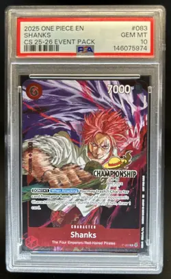 2025 One Piece The Best Vol. 2 Shanks Promo CS Event Pack #P-083 PSA 10 GEM MINT - Image 1