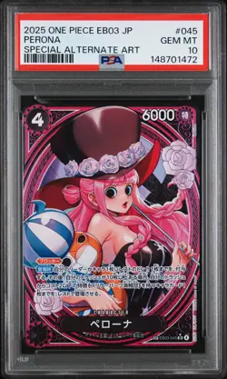 2025 ONE PIECE JPN EB03-HEROINES EDITION SPECIAL ALT ART #045 PERONA PSA 10 - Image 1