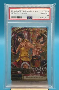 One Piece One Py Berry Match W Monkey D. Luffy & Portgas D. Ace GR C299-W PSA 10 - Image 1