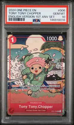 2024 ONE PIECE ENGLISH VERSION 1ST ANNIVERSARY SET #006 TONY TONY CHOPPER PSA 10 - Image 1