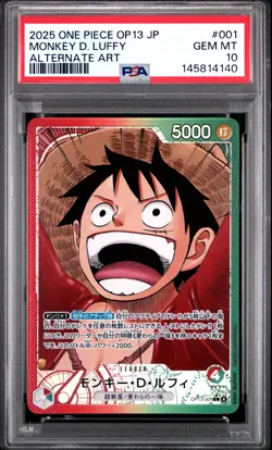 2025 ONE PIECE JAPANESE OP13-CARRYING ON HIS WILL #001 MONKEY D. LUFFY PSA 10 - Image 1