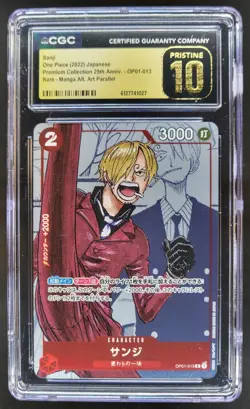 2022 ONE PIECE JP SANJI RARE MANGA ALT ART OP01-013 CGC 10 PRISTINE TL3 - Image 1