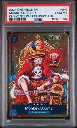 2024 ONE PIECE PROMOS CONVENTION EXCLUSIVE-FOIL #043 MONKEY D. LUFFY PSA 10 - Image 1